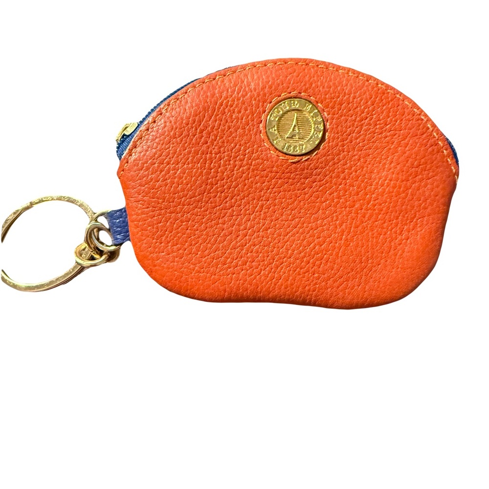 LA Tour Eiffel 1887 Orange / Blue Leather Coin Purse with Keyring